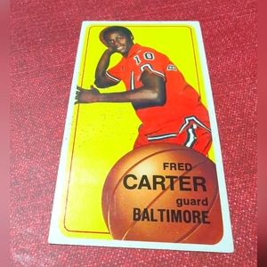 VINTAGE - 1970 TOPPS TALL CARD BASKETBALL / "FRED CARTER" #129 BALTIMORE -ROOKIE